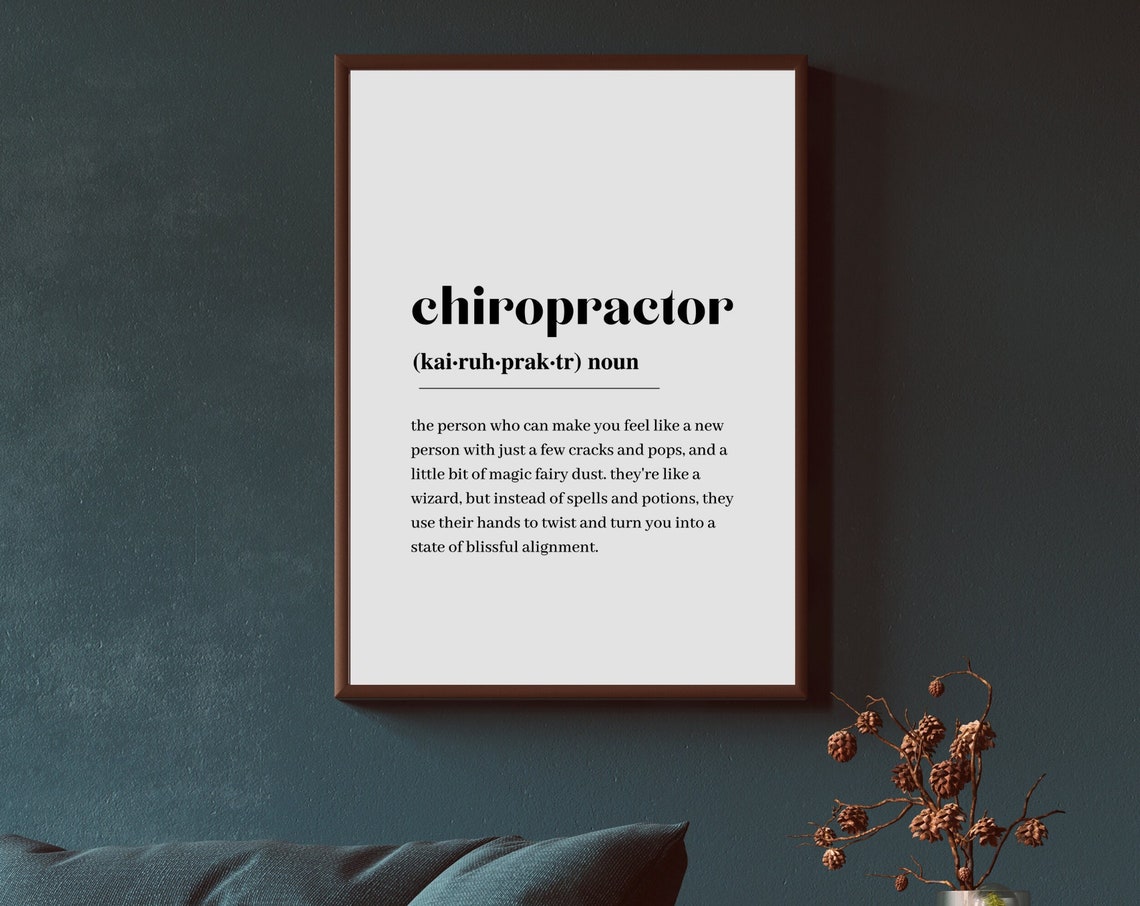Chiropractor Funny Definition Dictionary Poster Magic Alignment Quote
