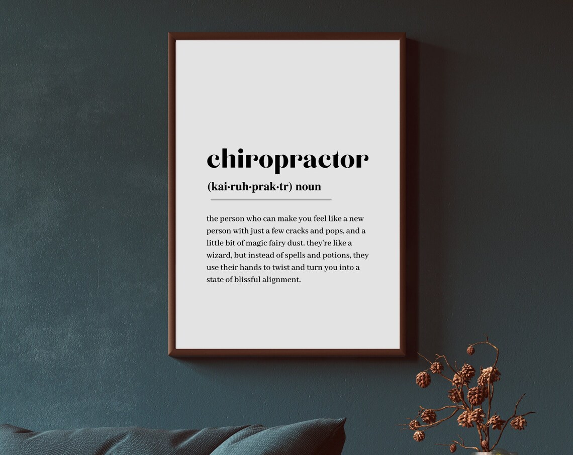 Chiropractor Definition Minimalist Quote Art Print