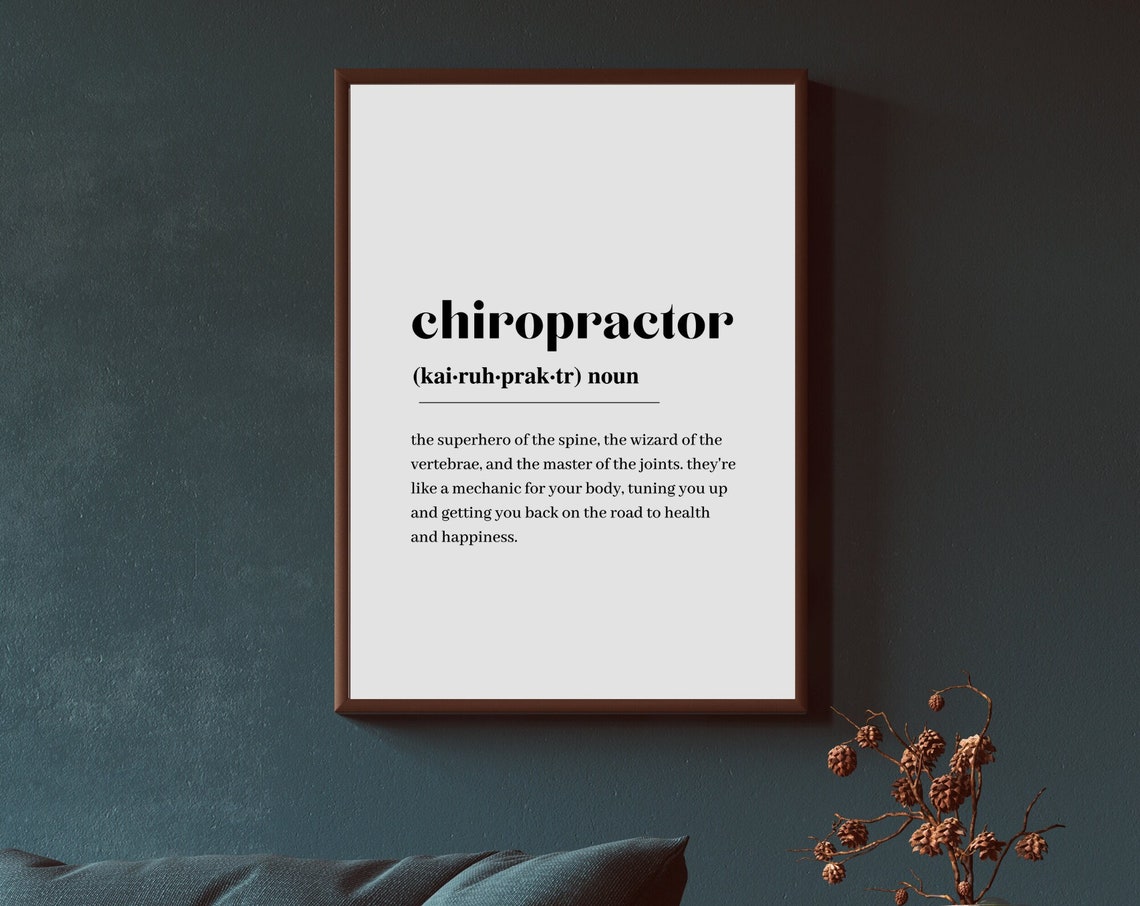 Chiropractor Definition Funny Dictionary Style Minimalist Wall Poster