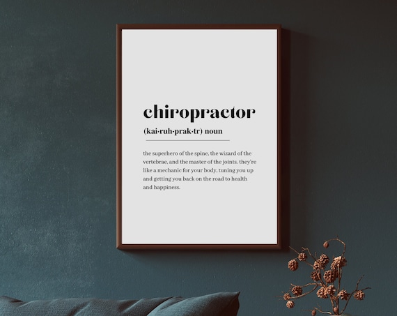 Chiropractor Definition Funny Dictionary Style Minimalist Wall Poster