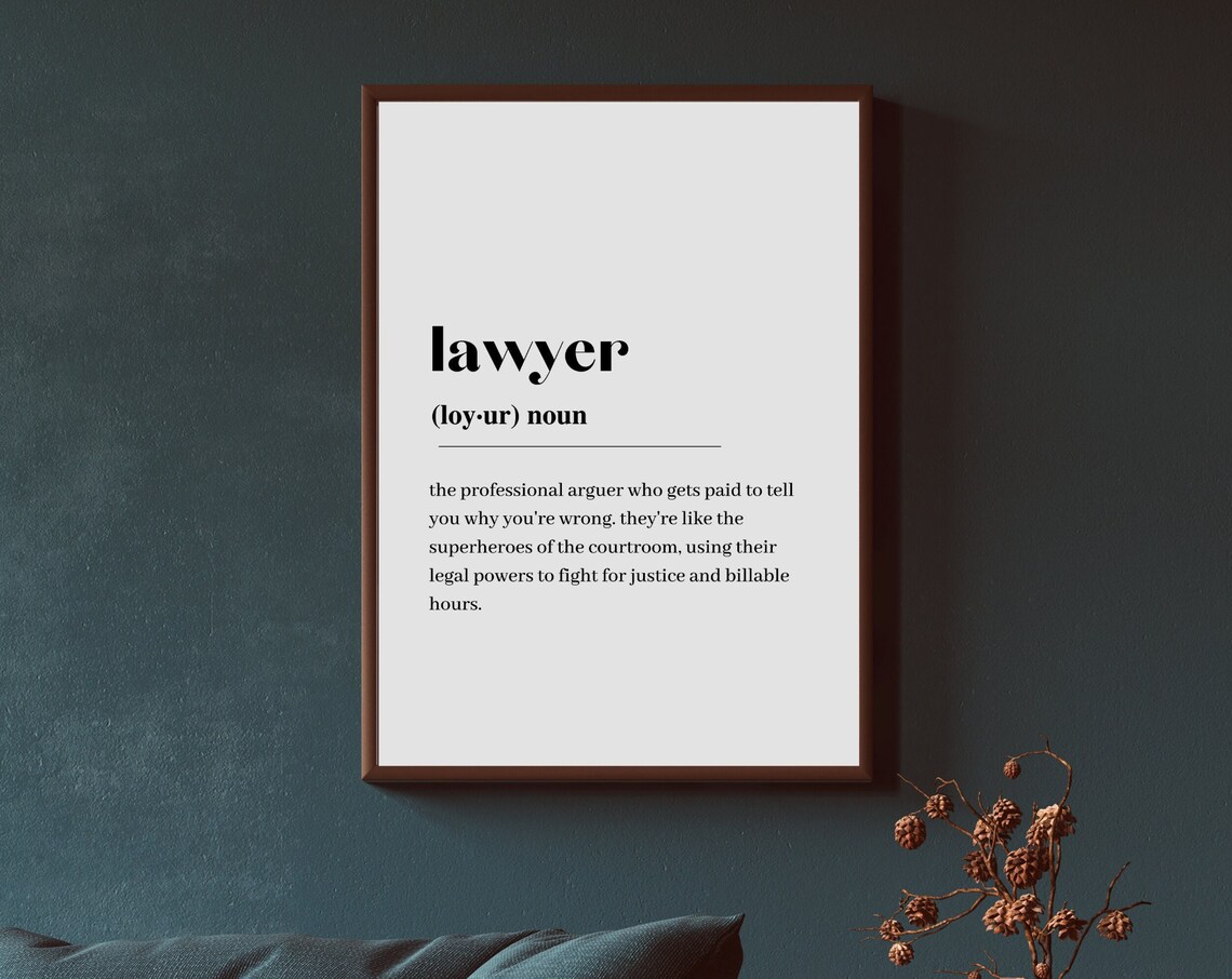 Lawyer Definition Minimalist Quote Art Print