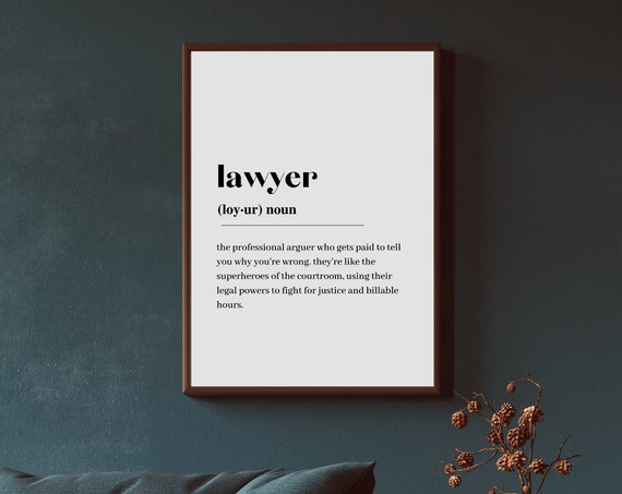 Lawyer Definition Minimalist Quote Art Print