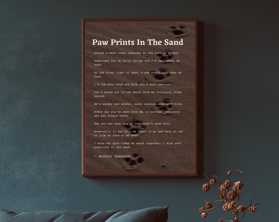 Dog Loss Print Pet Wall Art Animal Minimalist Home Quote