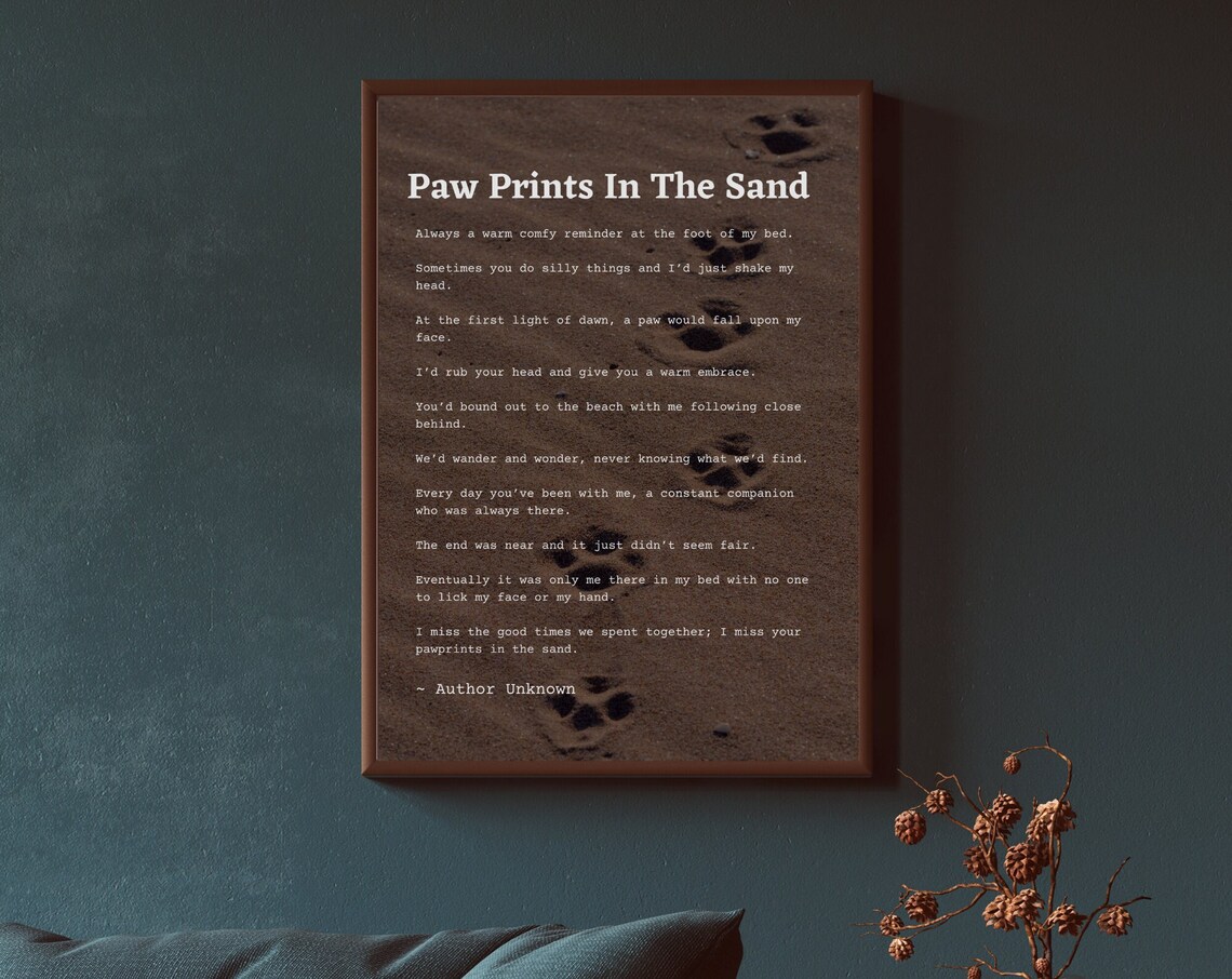 Dog Loss Print Pet Wall Art Animal Minimalist Home Quote