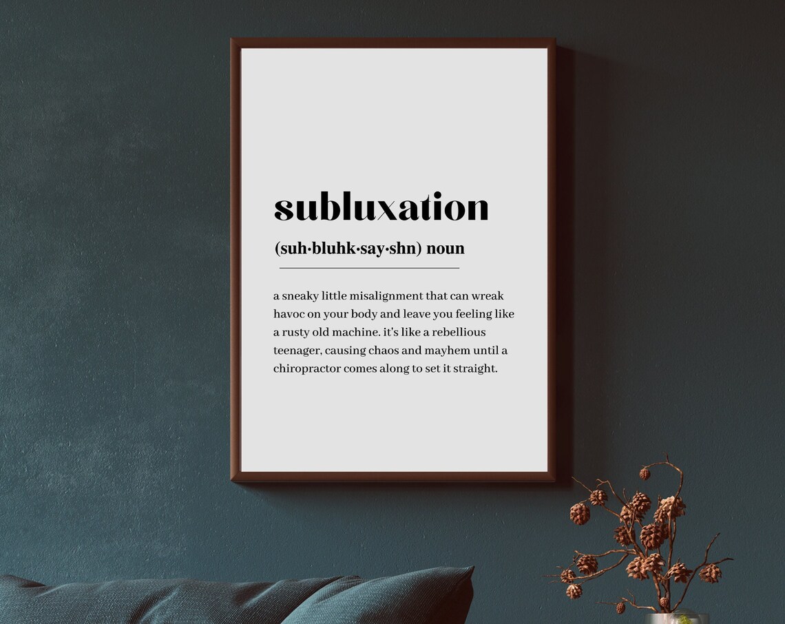 Chiropractic Subluxation Definition Minimalist Art Print