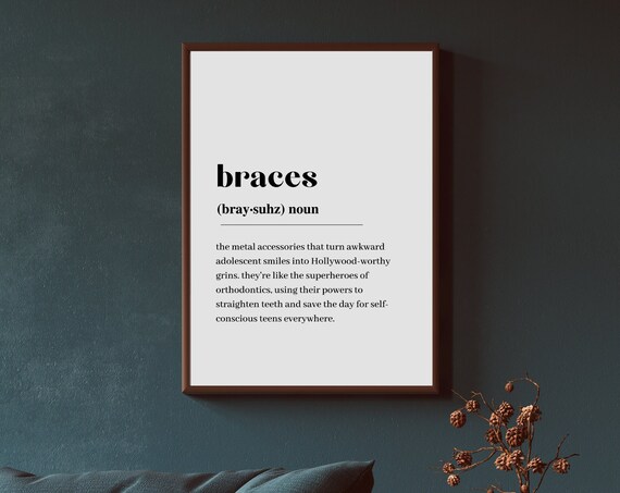 Orthodontist Braces Definition Minimalist Art Print