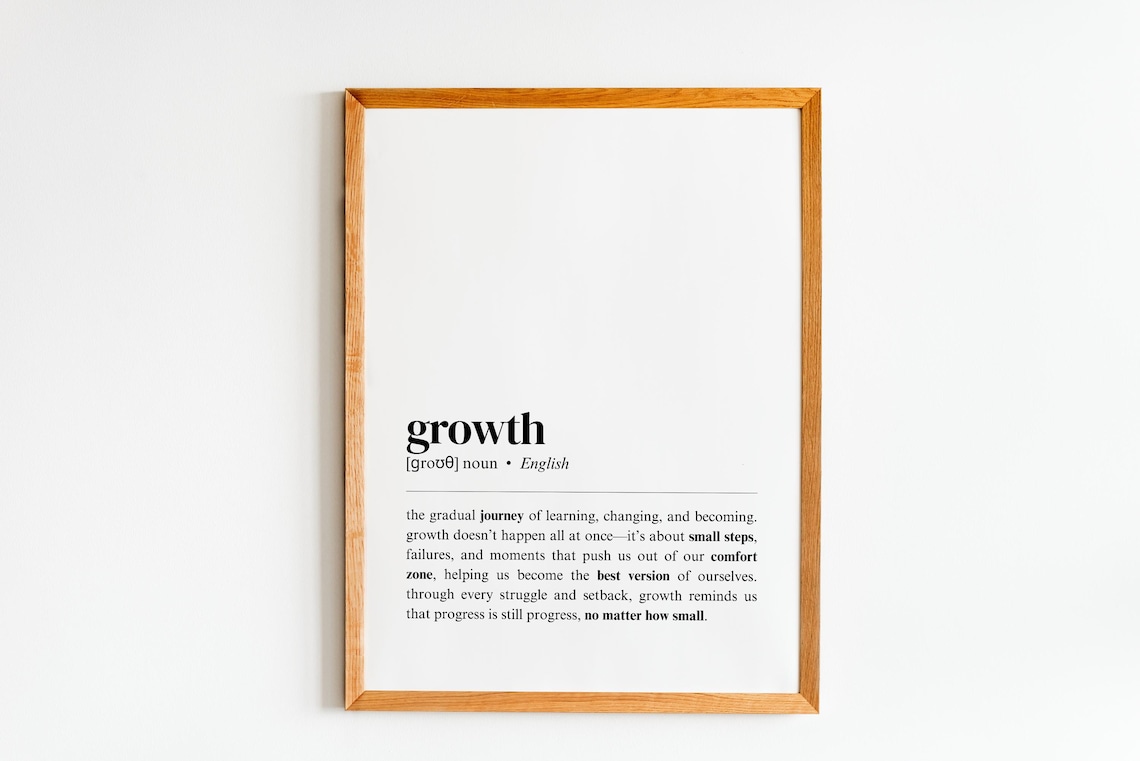 Growth Definition Dictionary Style Inspirational Office Affirmation Poster