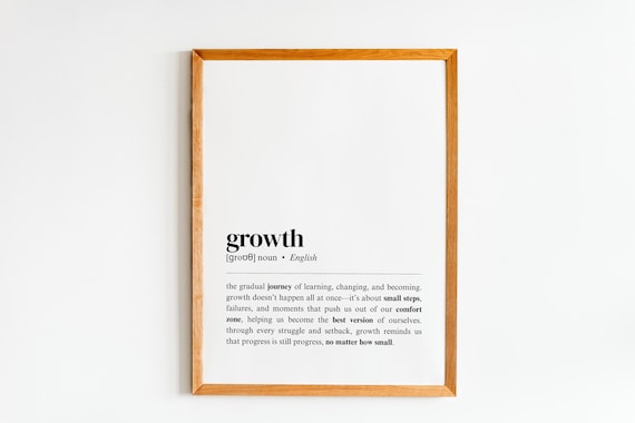 Growth Definition Dictionary Style Inspirational Office Affirmation Poster