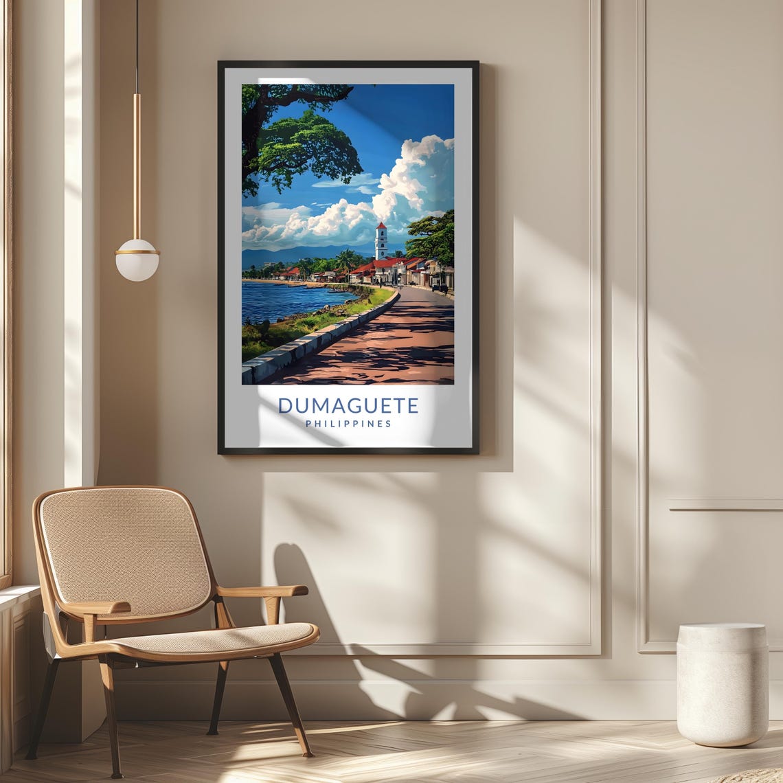 Dumaguete Philippines Waterfront Boulevard Travel Art Poster - Image 2