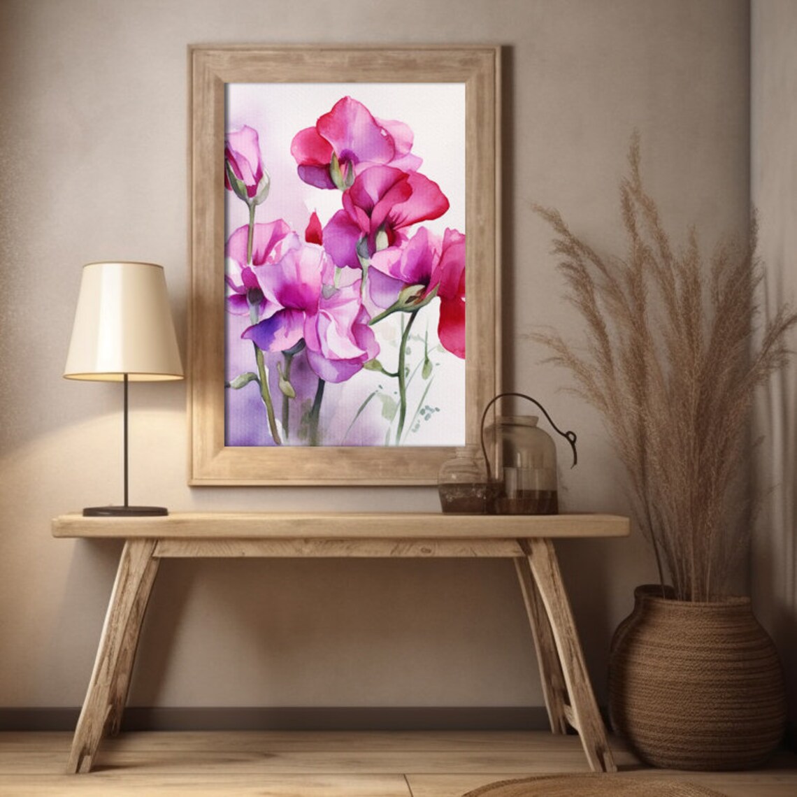 Sweet Pea Watercolor Art Print, Realistic Lathyrus - Image 4