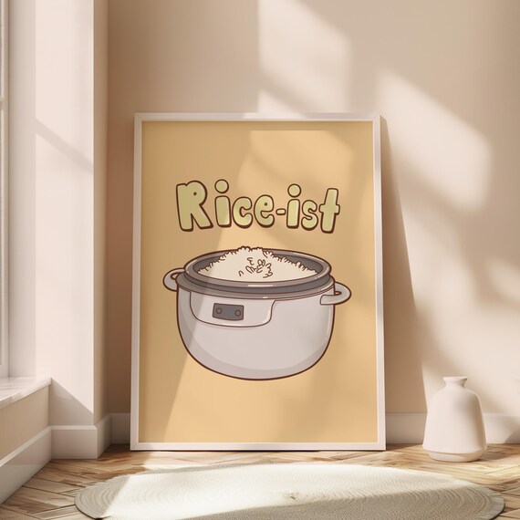 Funny Rice Ist Cartoon Rice Cooker Yellow Kitchen Meme Poster
