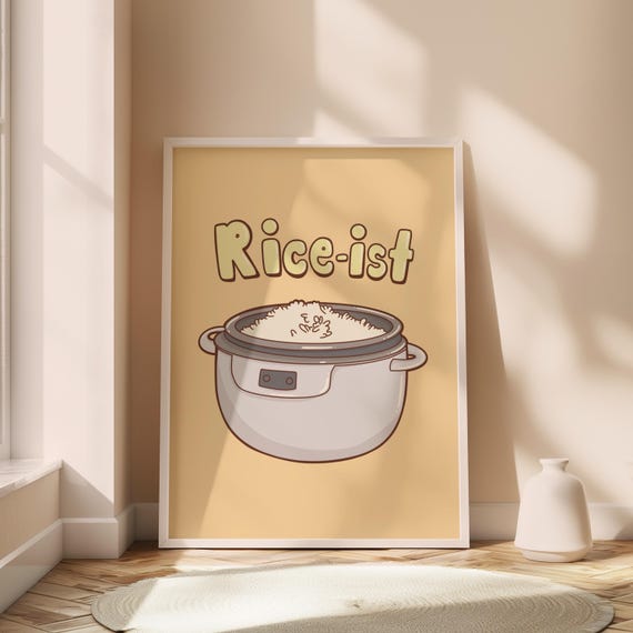 Satin Posters Rice Meme Wall Art Prints Asian Print I Love Kitchen Decor Funny Food Foodie Gift