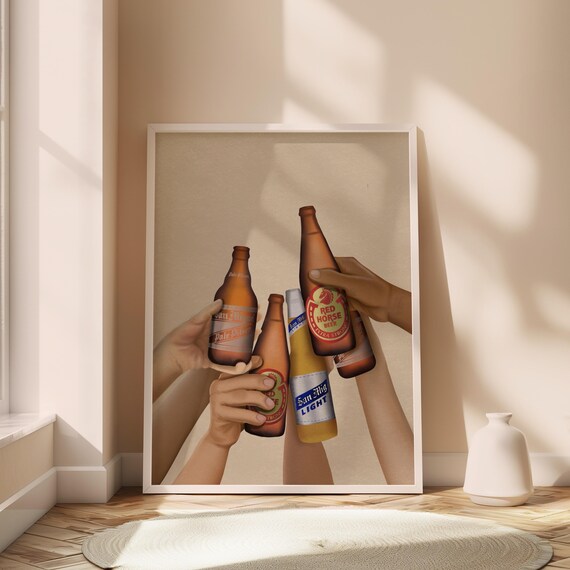 Filipino Beer Celebratory Satin Posters For Home Decor Beerthemed Wall Artcheers Print Gift Lovers Bar Art
