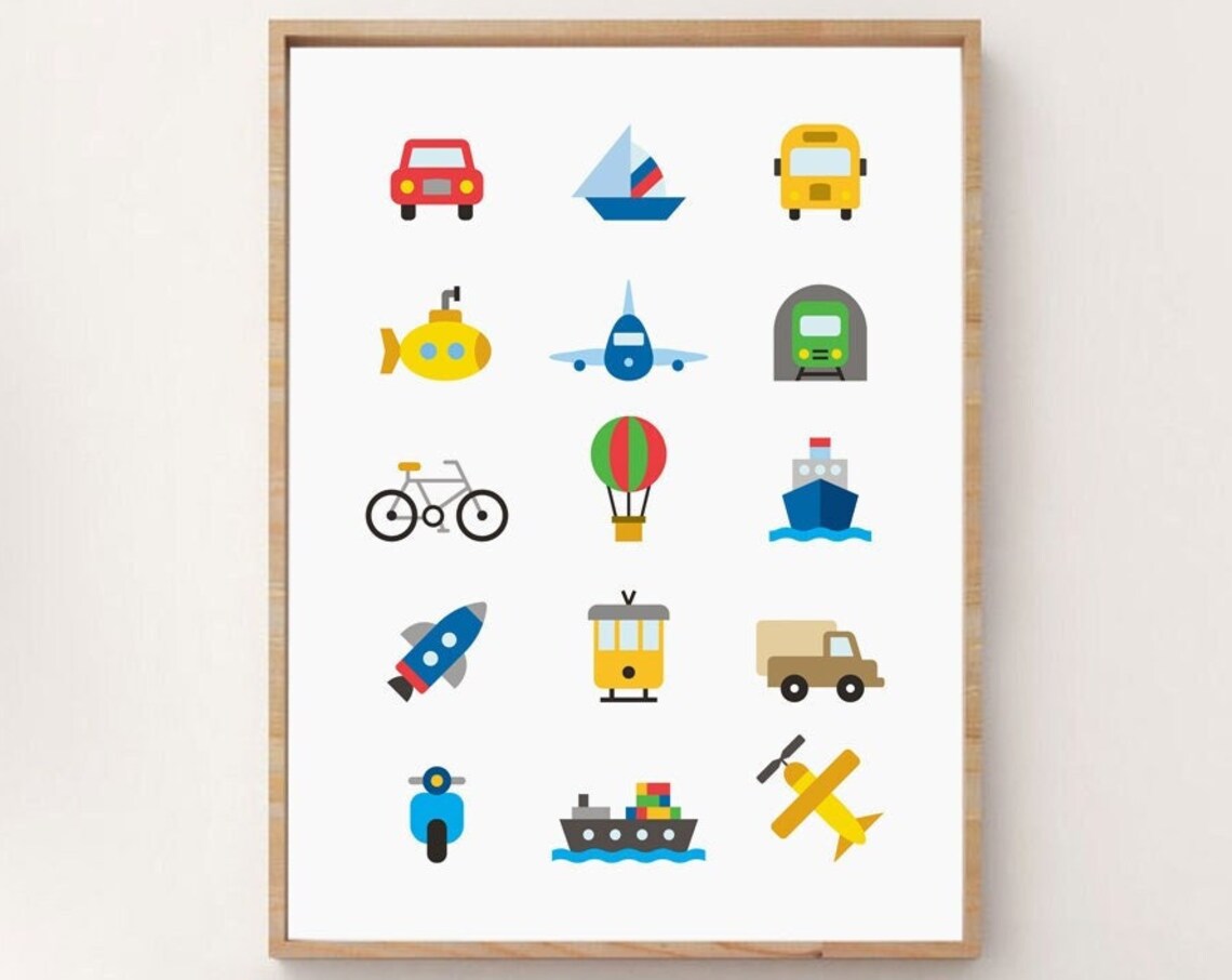 Transport Prints Nursery and Playroom Wall Art - Image 3