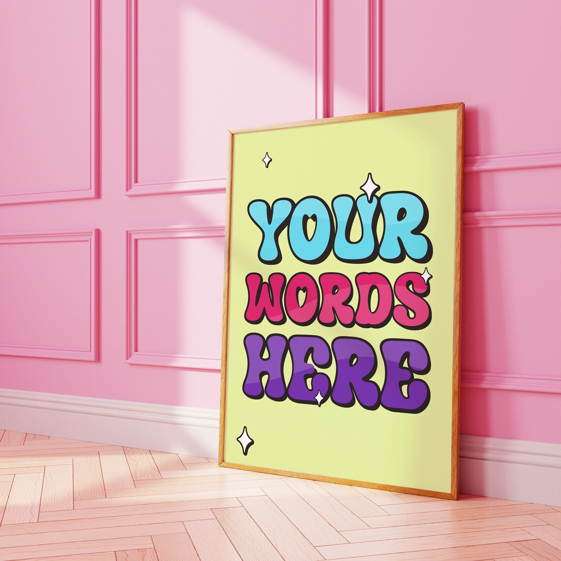 Groovy Stars Custom Quote Typography Art Print