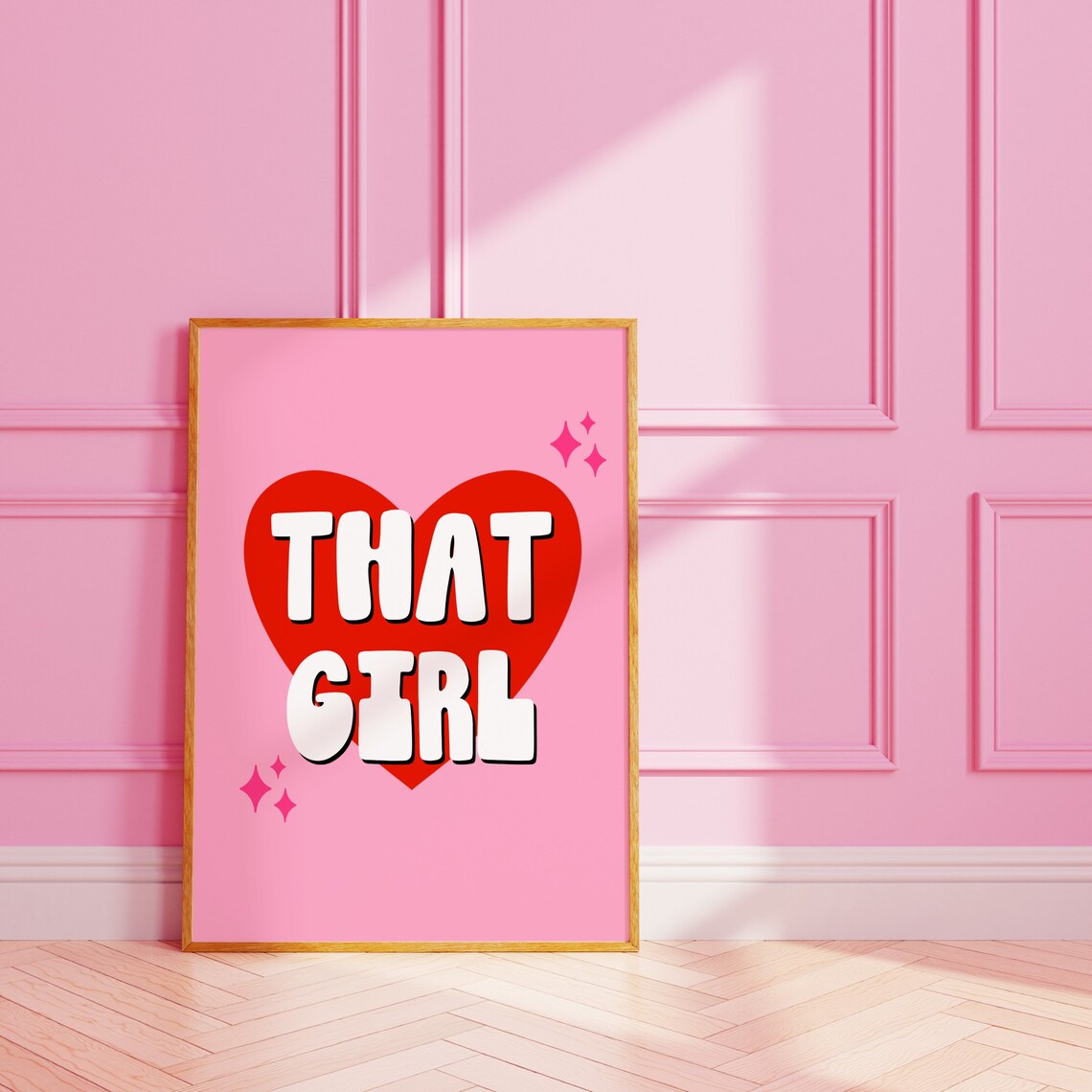 That Girl Feminist Power Art Print, Stars Heart