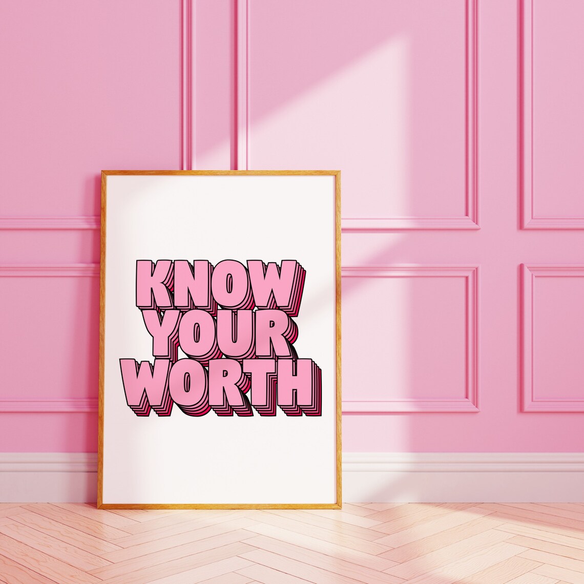 Know Your Worth Positive Affirmation Art Print