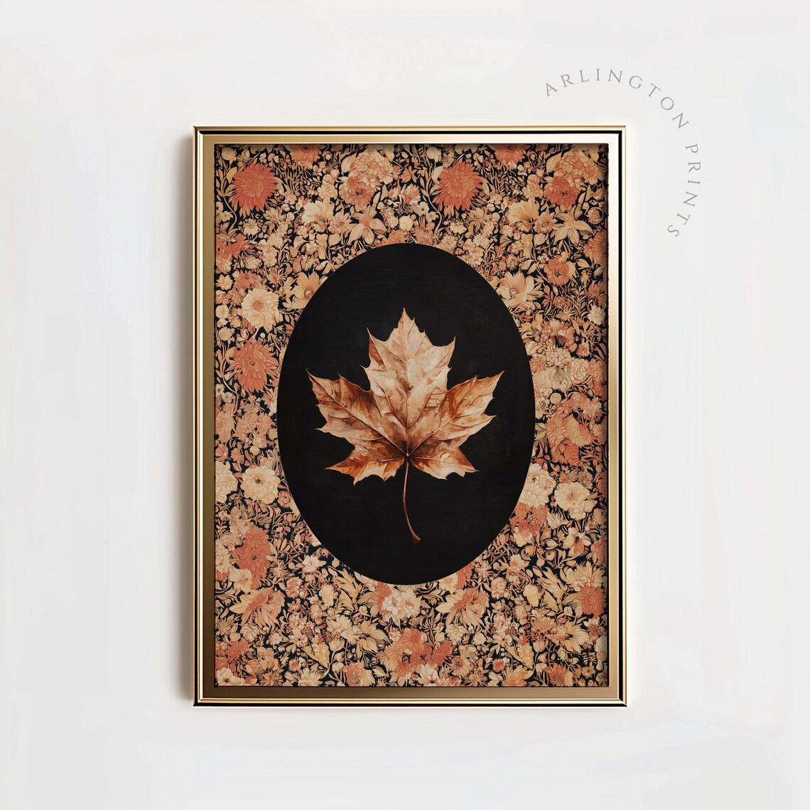 Autumn Floral Leaf Print Vintage Botanical Wall Art Cozy Fall Home Decor Bc13