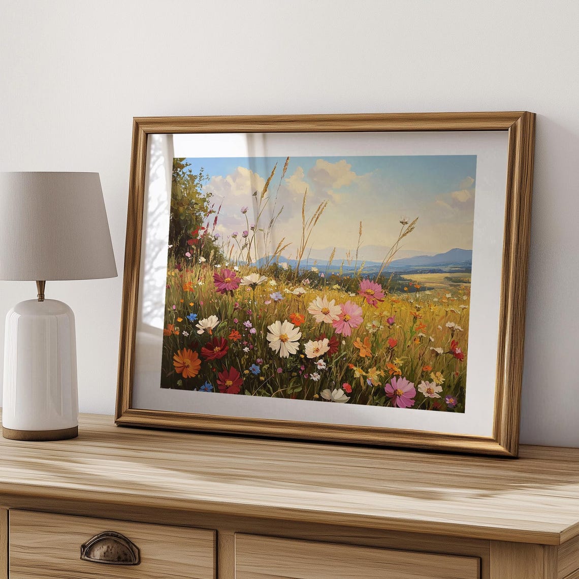 Wildflower Meadow Mountain Vista Vibrant Colorful Landscape Poster - Image 3