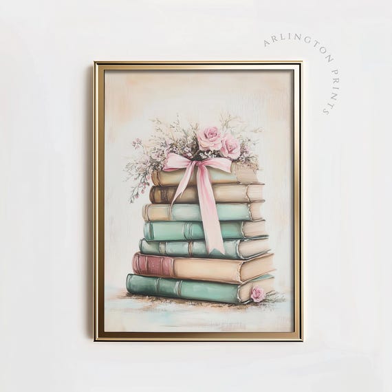 Coquette Book Stack, Nursery Decor Vintage Style
