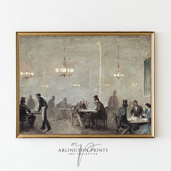 Old World Bar Scene Vintage Tavern Art Print