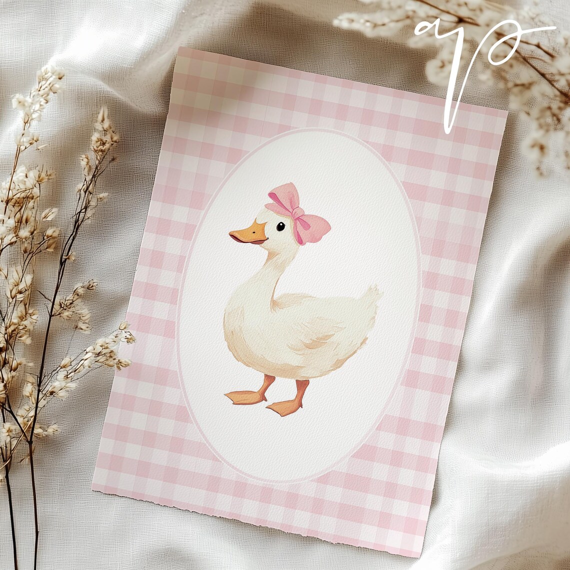 Duck Nursery Print, Pink Grandmillennial Decor - Image 4