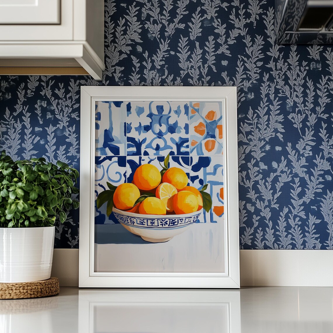 Trendy Oranges Kitchen Art Fruit Kitchen Decor Orange Citrus Modern Wall Art Mediterranean Style Trendy Italian Vibe Print - Image 2