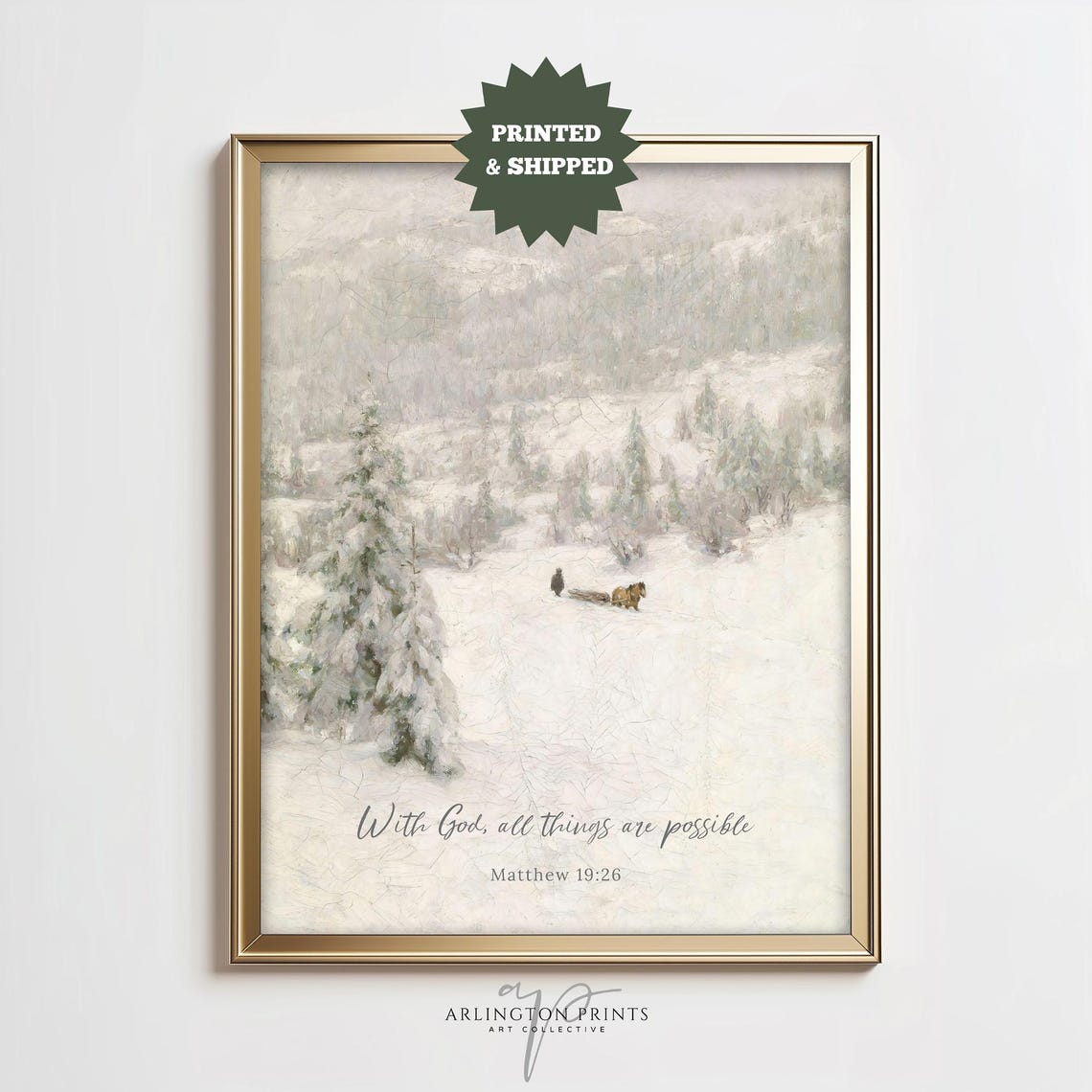 With God All Things Are Possible Matthew 1926 Christmas Poster