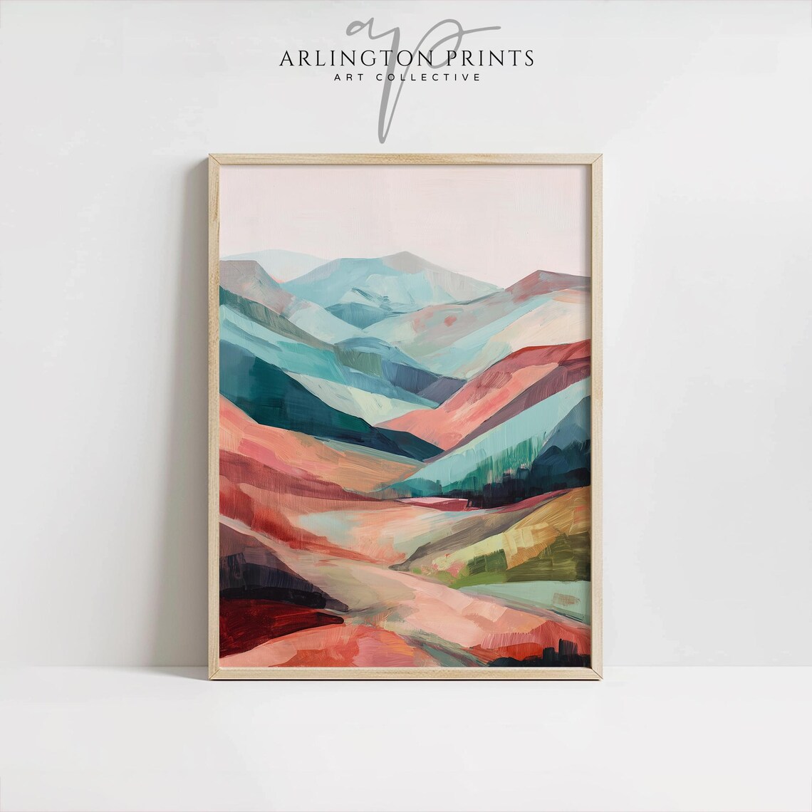 Abstract Mountains Landscape, Modern Boho Art Print