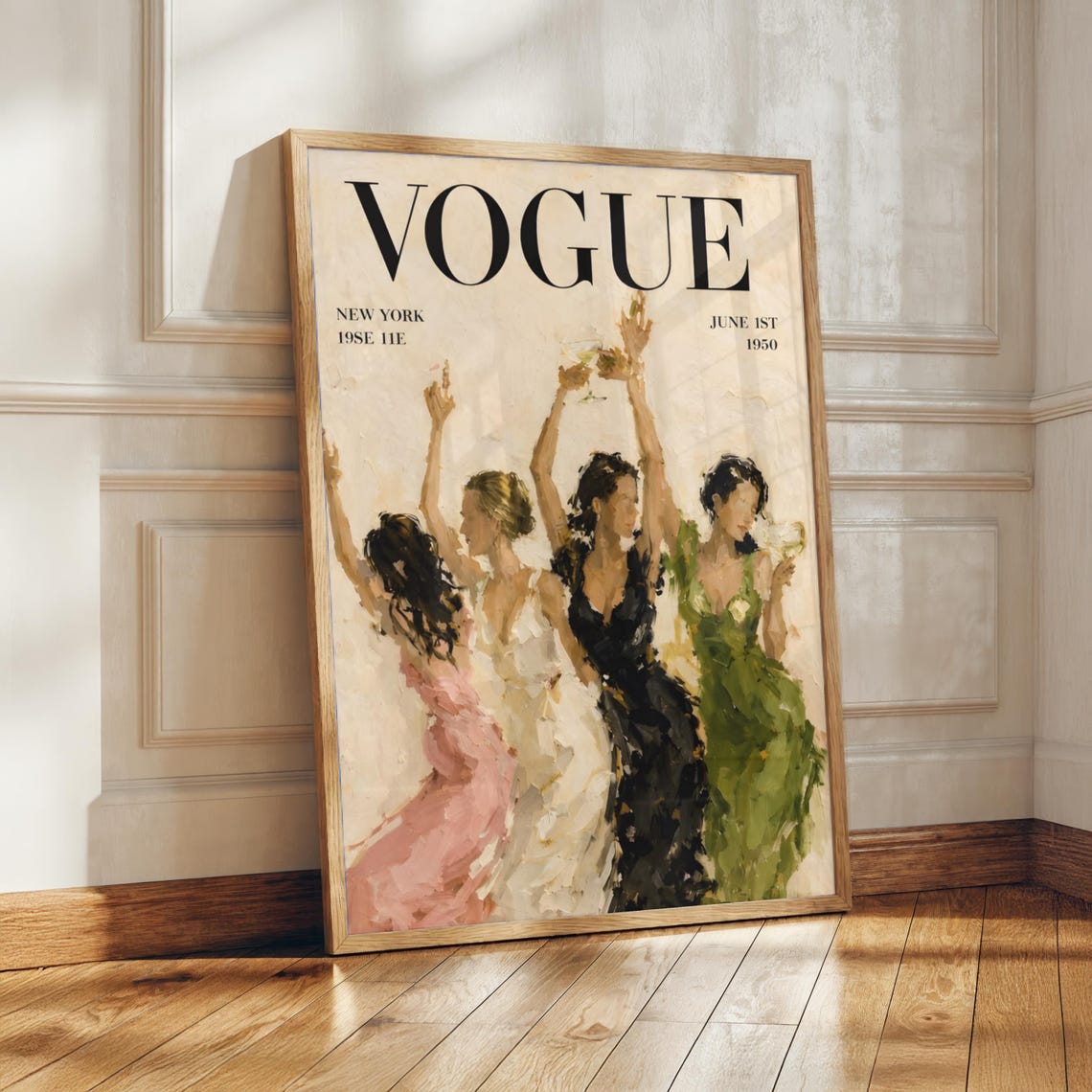 Vintage Vogue Women Dancing Magazine Cover Art Print Trendy Room Decor - Image 5