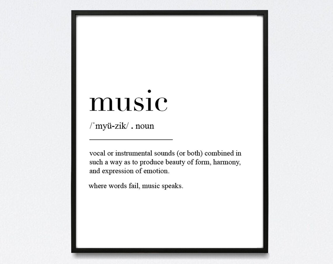 Minimalist Music Definition Poster Print