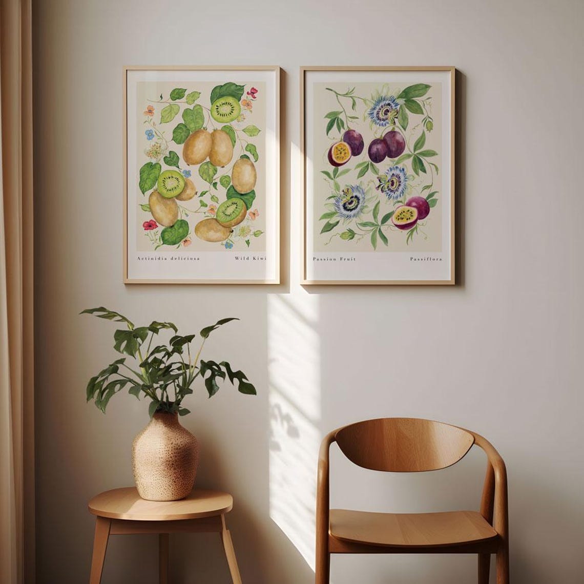 Wild Kiwi Fruit Vintage Botanical Poster, Kitchen Decor - Image 2