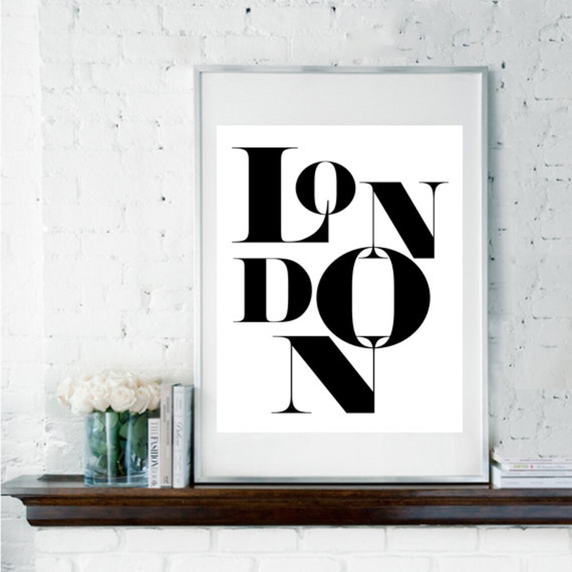 London Quote City Poster, Black and White Travel Poster - Image 2