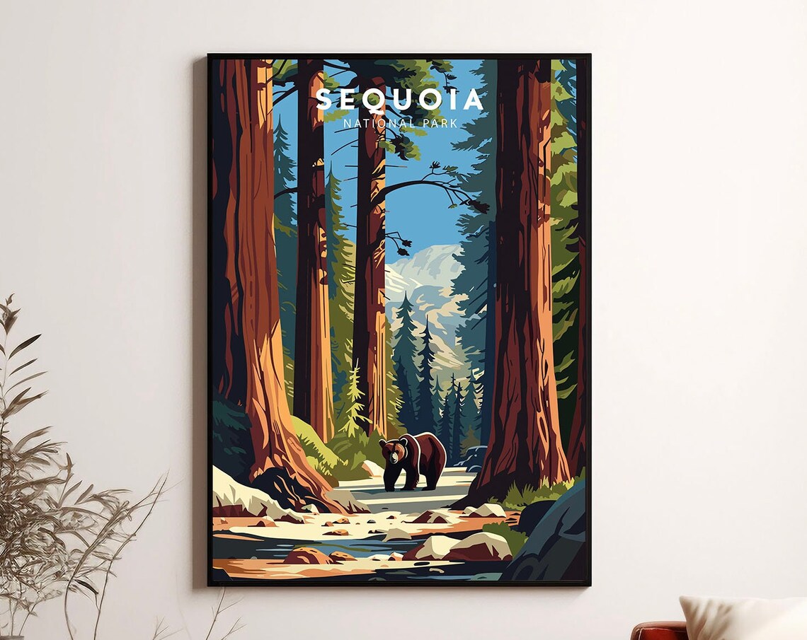 Sequoia National Park Minimalist Travel Poster
