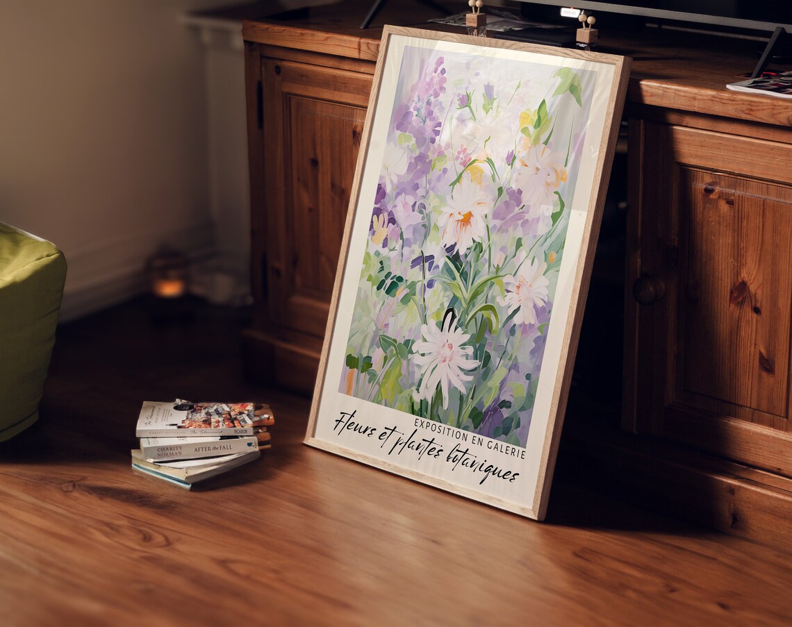 Lilac Wildflower Oil Painting Botanical Gallery Exhibition Print - Image 3