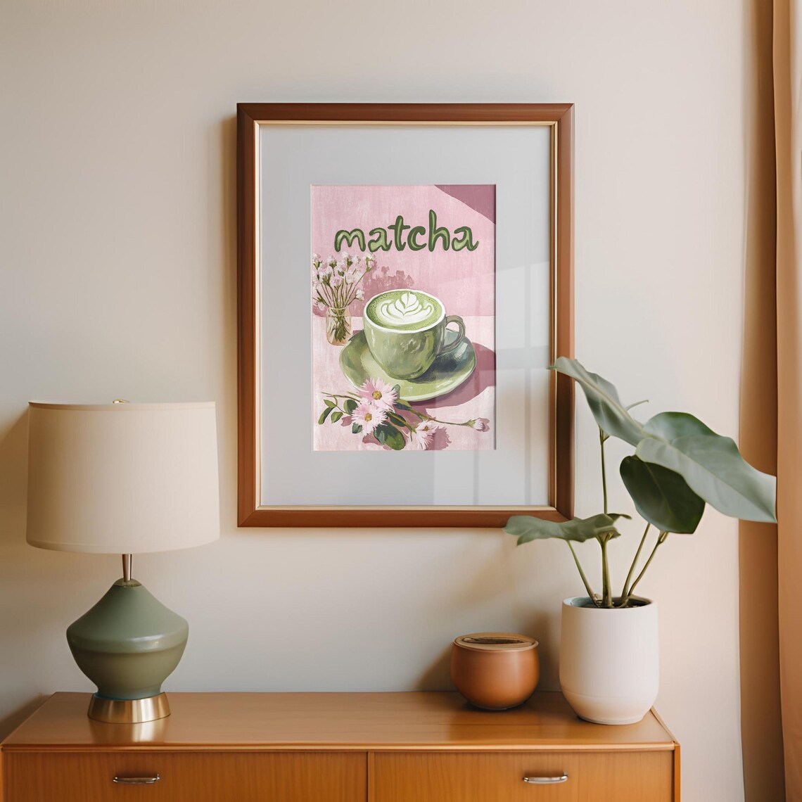 Matcha Latte Retro Aesthetic Kitchen Art Print - Image 3