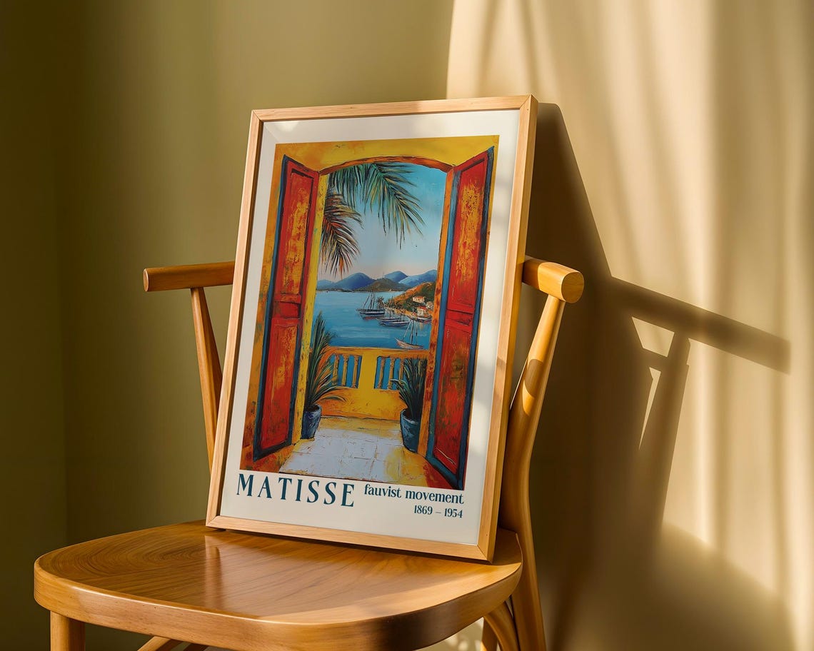 Matisse Open Window Fauvist Sea View Exhibition Art Style Poster - Image 2