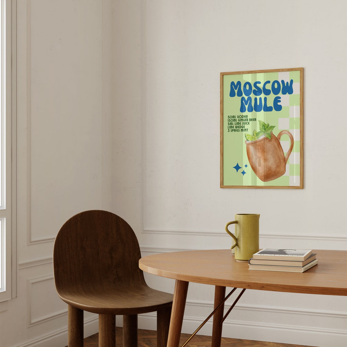 Moscow Mule Cocktail Recipe Retro Kitchen Bar Cart Drink Poster - Image 2