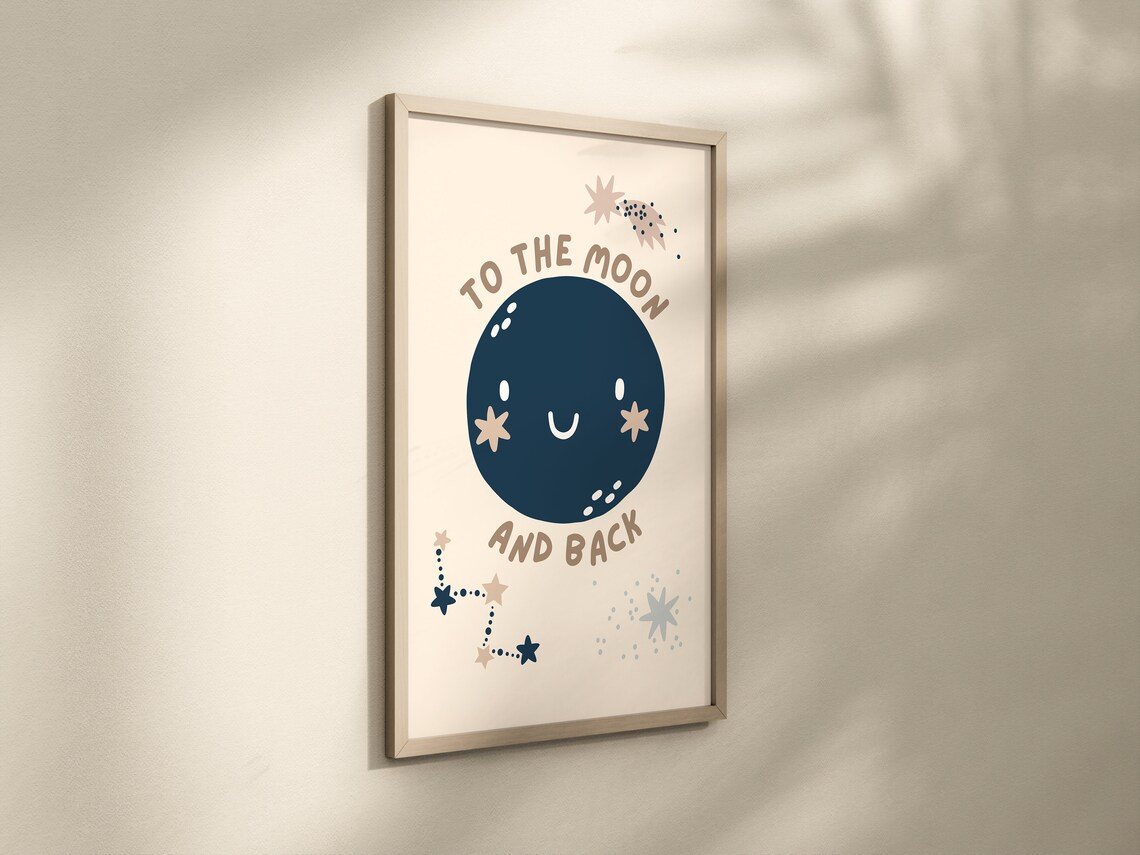 To The Moon And Back Nursery Print, Celestial Decor - Image 3