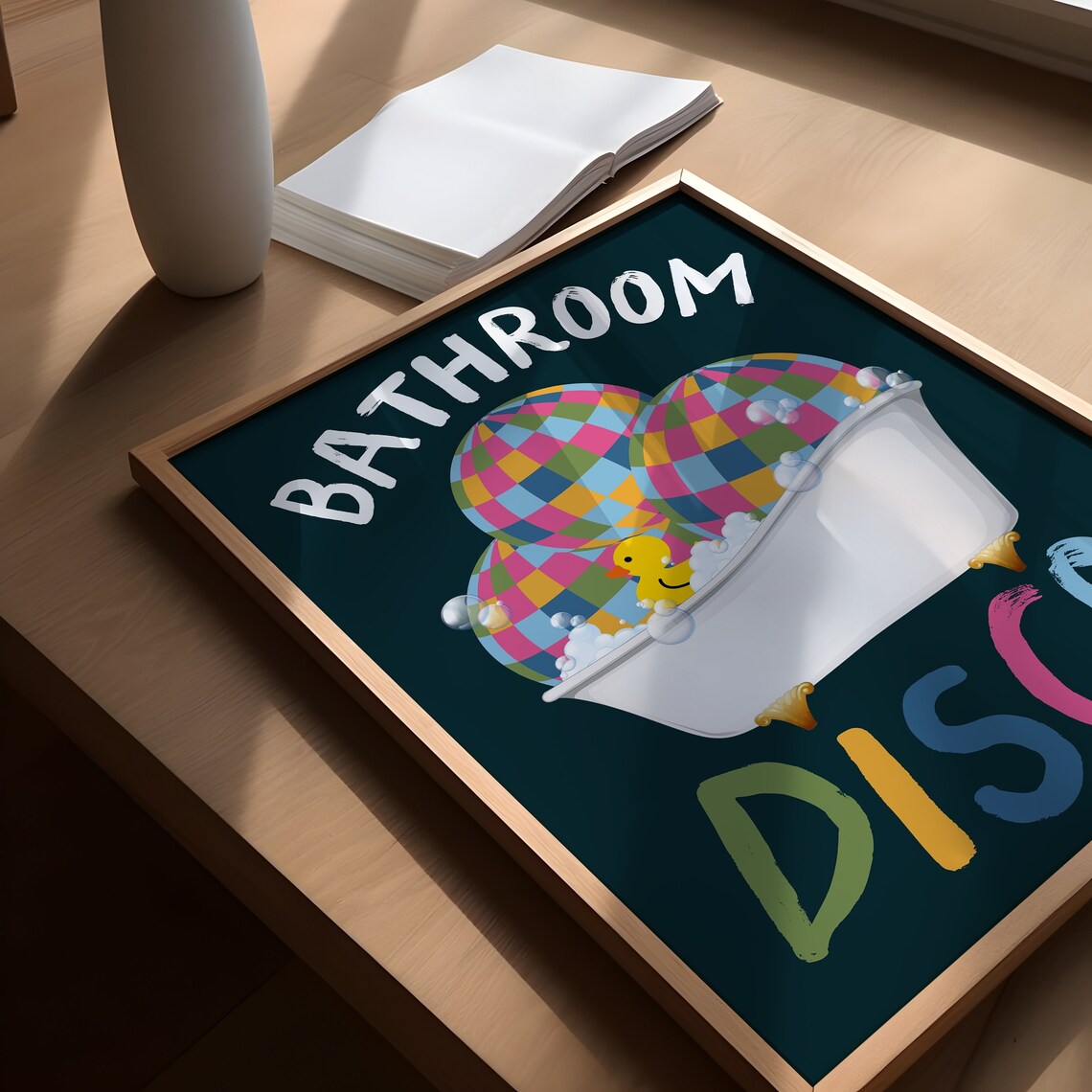Bathroom Disco Retro Colourful Poster, Dopamine Decor - Image 2