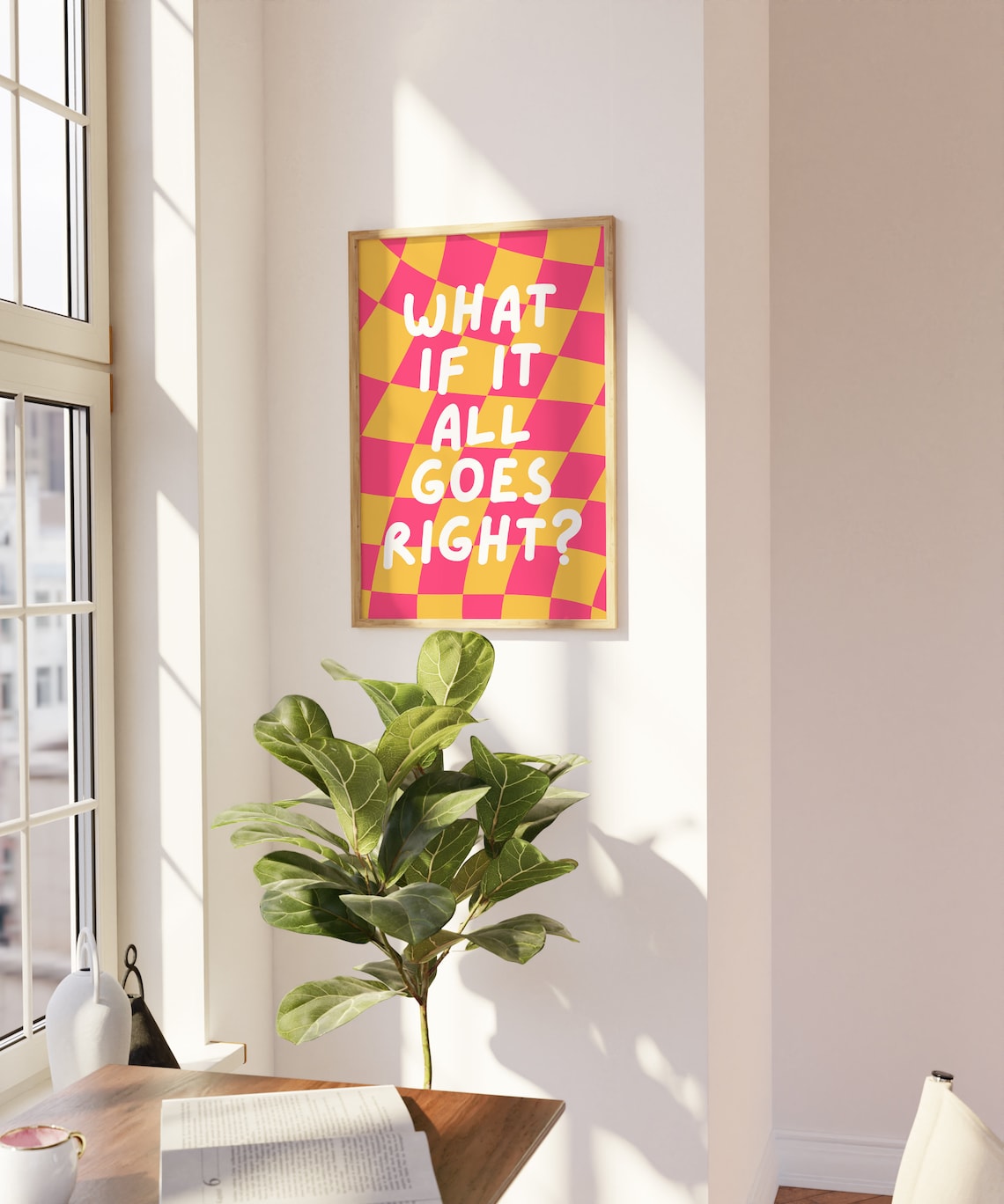 What If It All Goes Right Checkerboard Retro Poster - Image 2