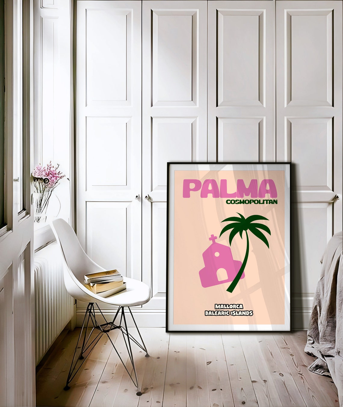 Palma Mallorca Cosmopolitan Balearic Islands Pink Travel Poster - Image 3