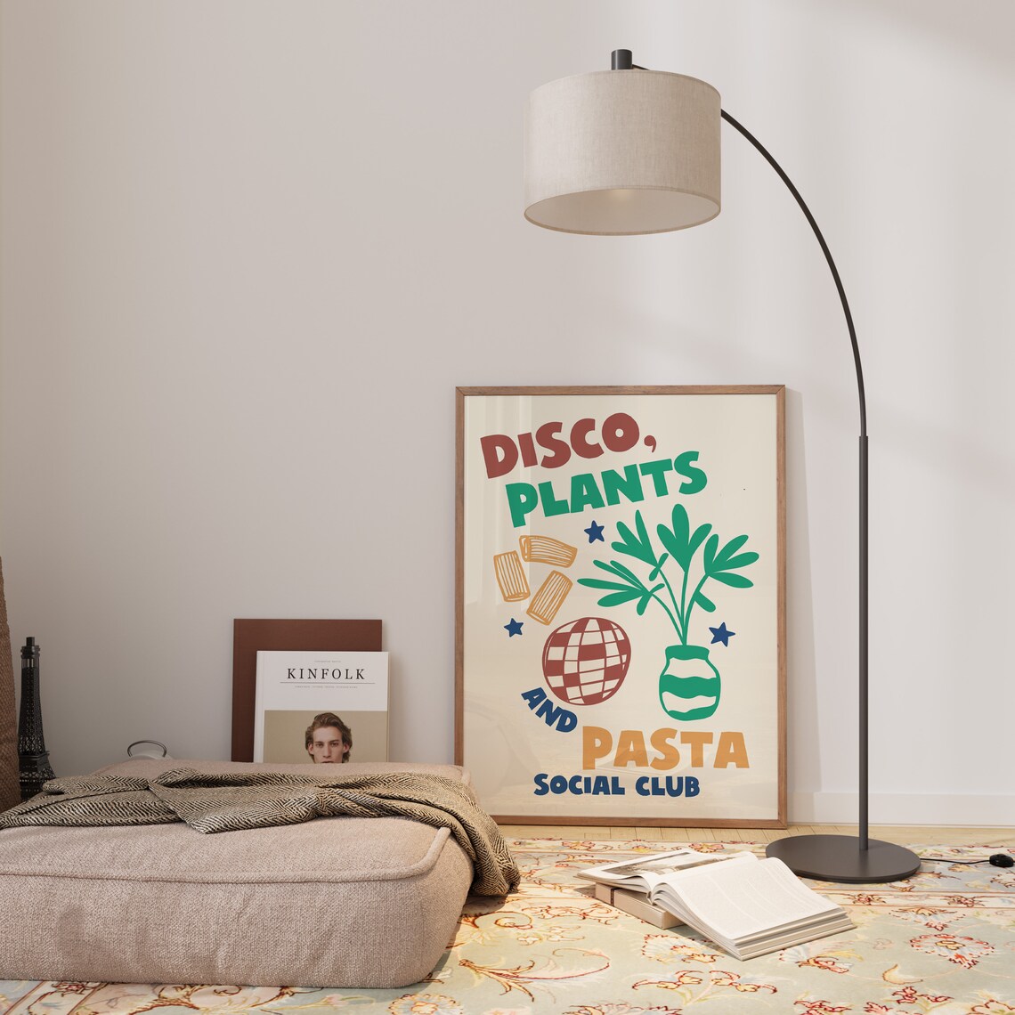 Retro Social Club Poster, Disco Plants and Pasta - Image 4
