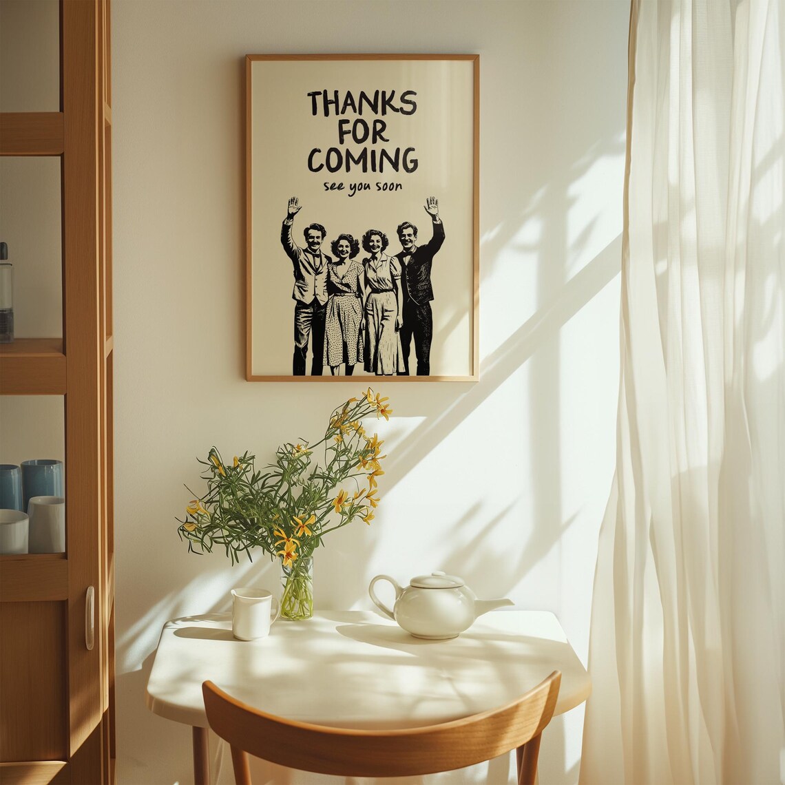 Thanks for Coming See You Soon Retro Farewell Party Host Art Poster - Image 3