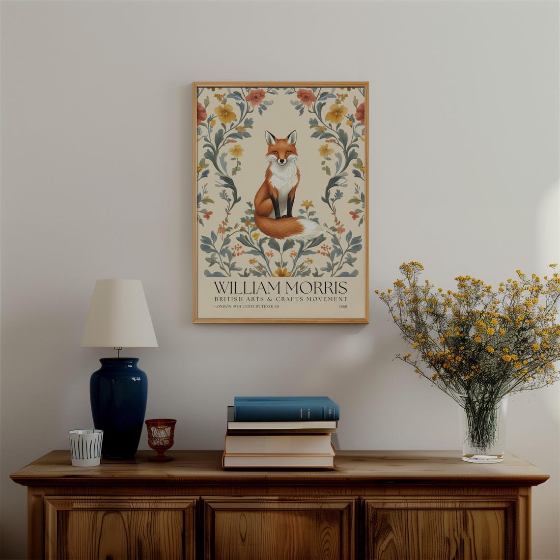 William Morris Fox Floral Vintage Arts and Crafts Style Poster - Image 4