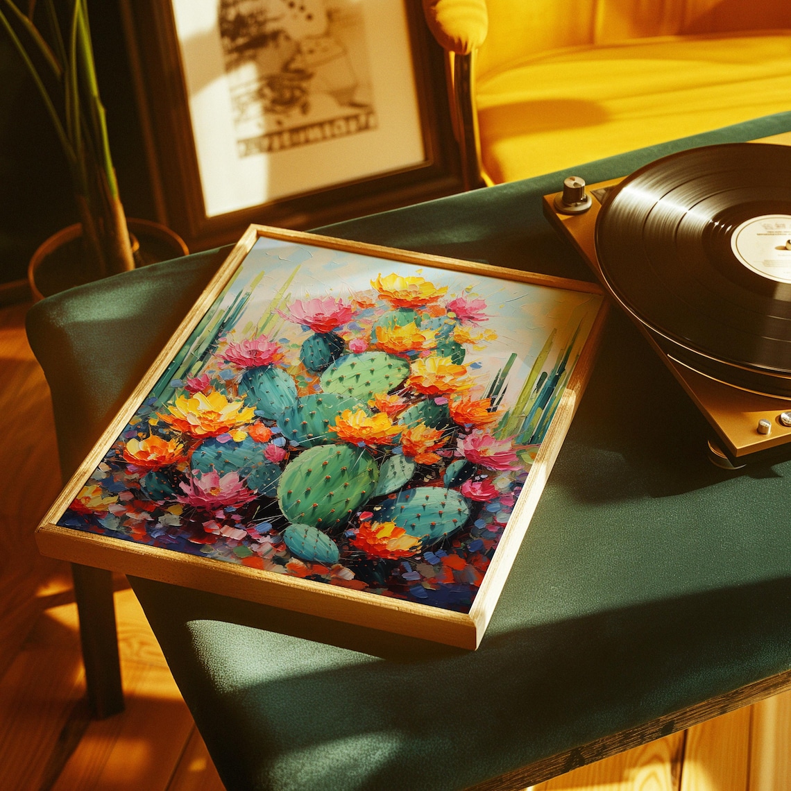 Mexican Cactus Art Print, Retro Floral Style - Image 2