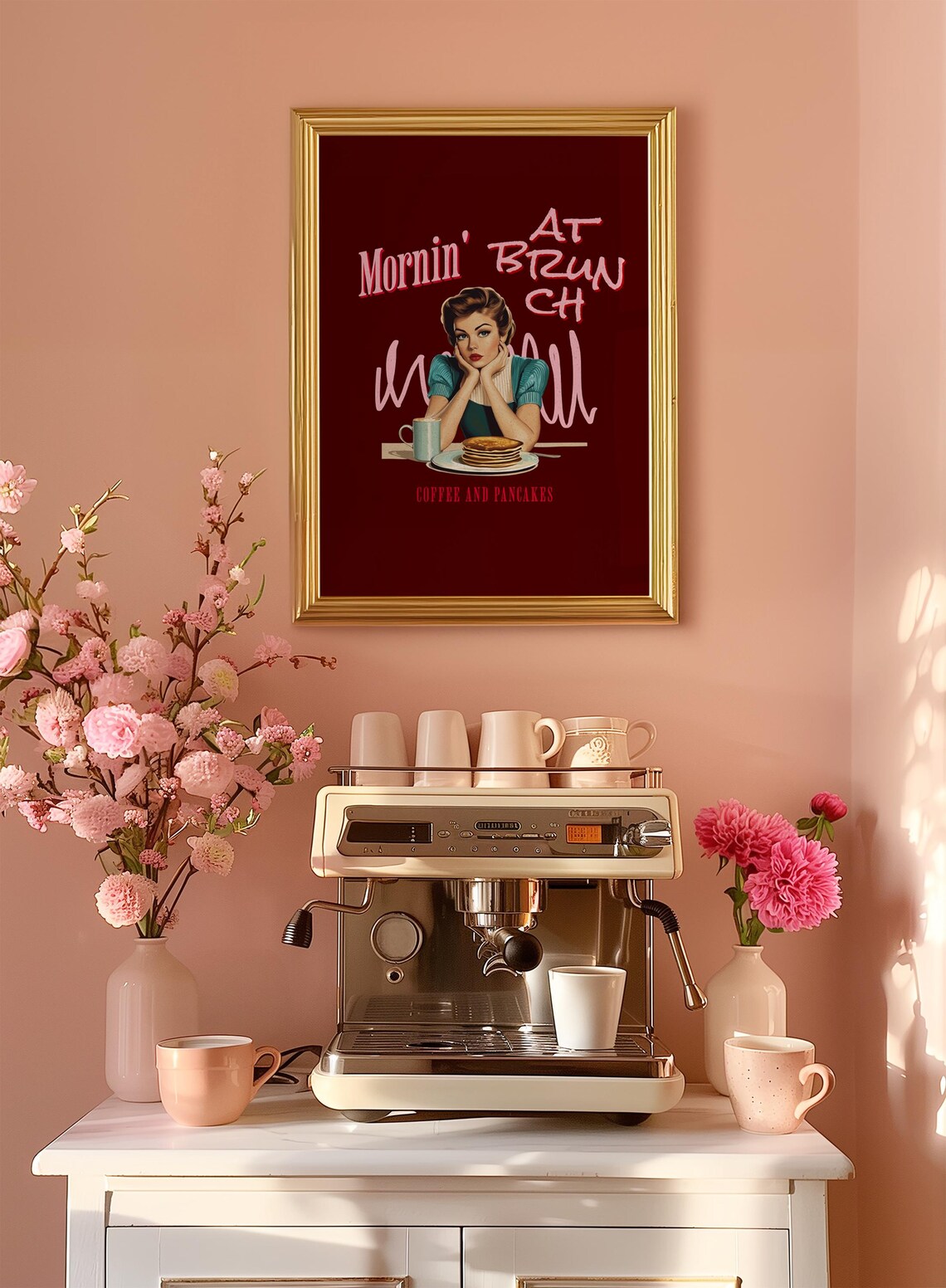 Mornin at Brunch Coffee and Pancakes Retro Pin Up Art Poster - Image 4