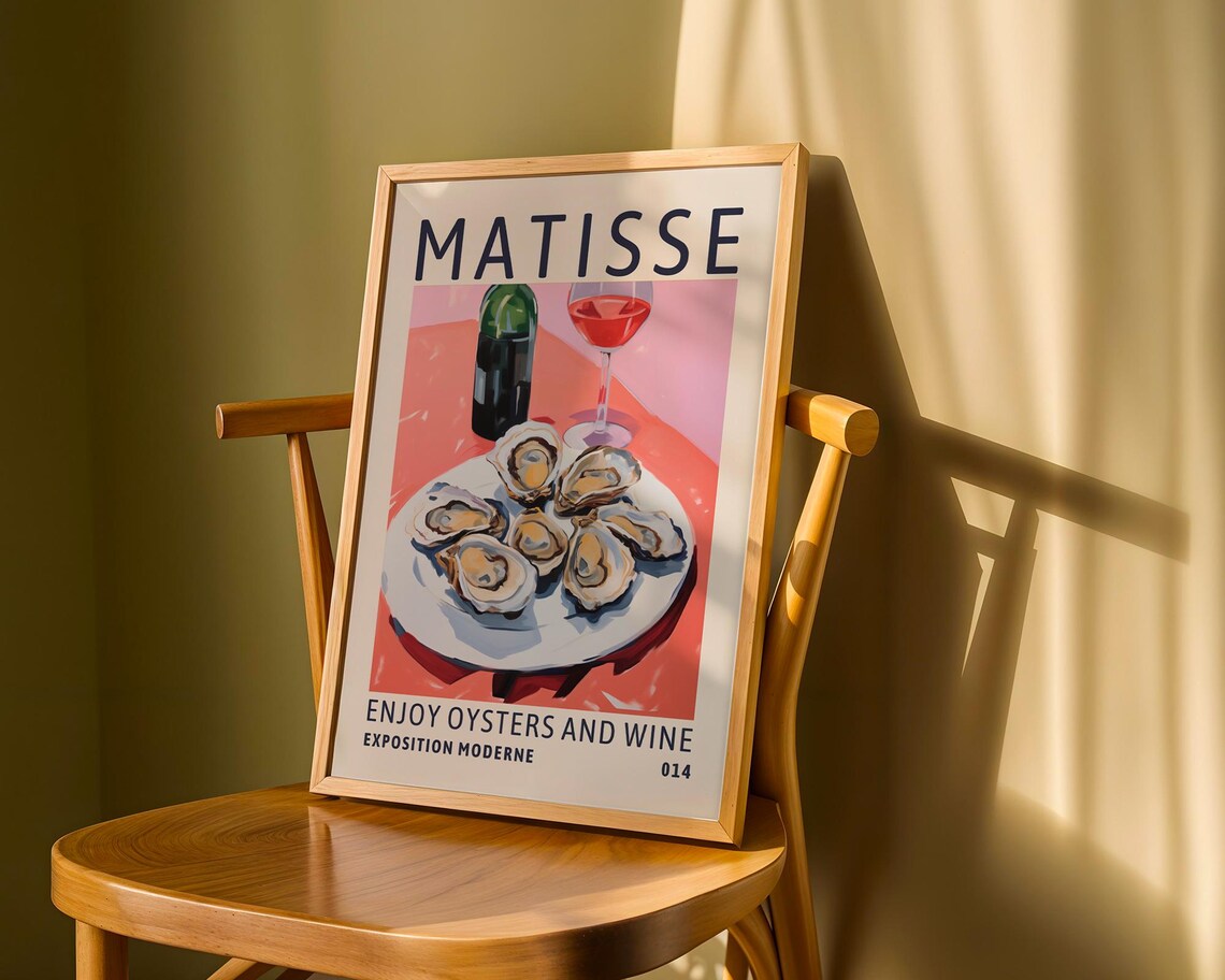 Matisse Oysters And Wine Exposition Moderne French Food Art Poster - Image 2
