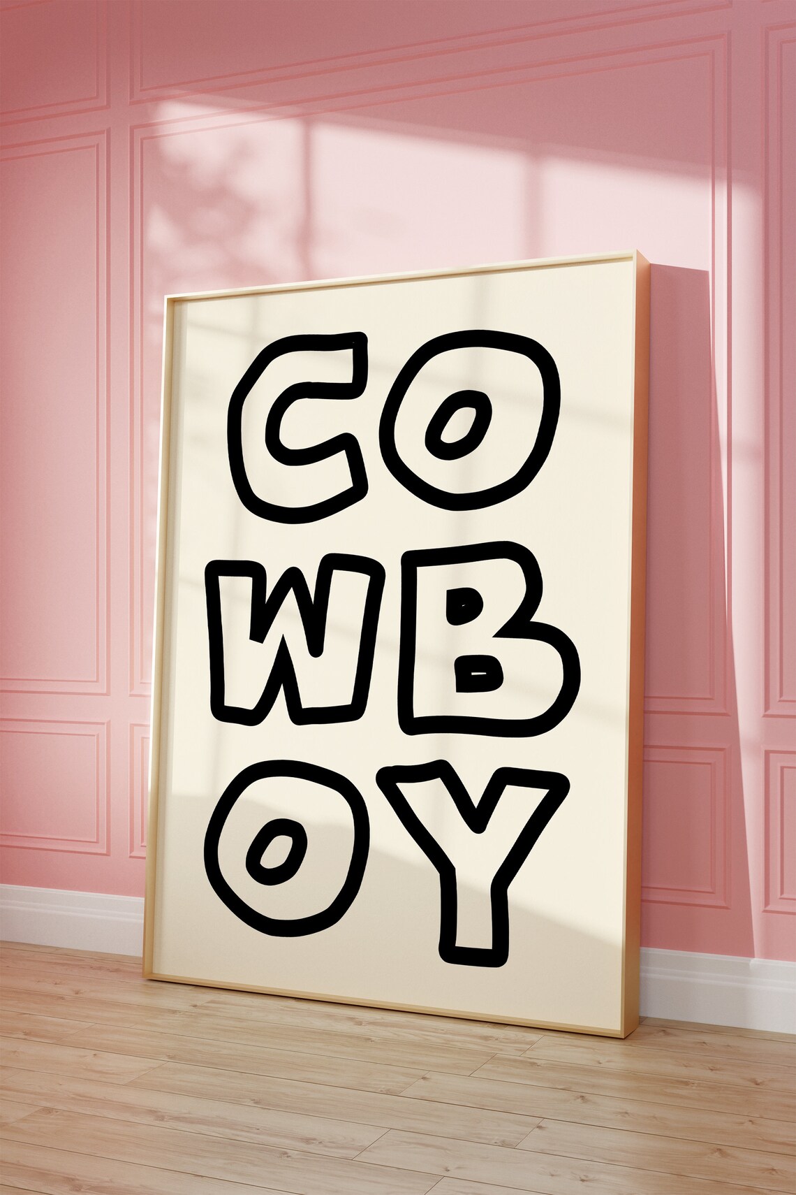 Cowboy Typography Minimalist Western Art Print - Image 3