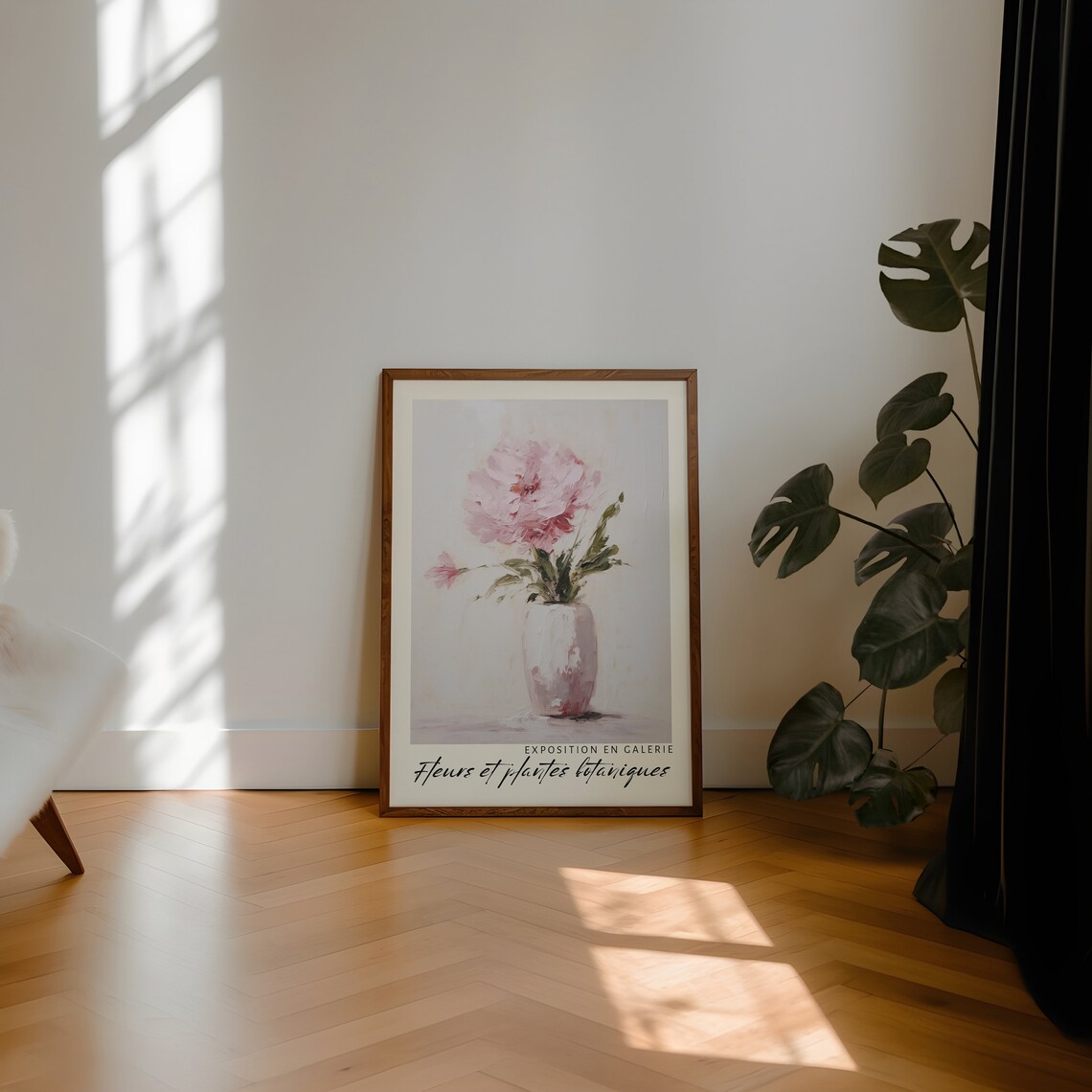 Pink Peony Oil Painting Botanical Floral Gallery Exhibition Print - Image 2